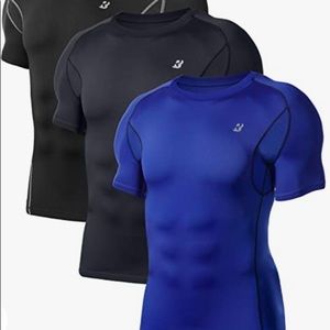 Men’s Roadbox compression short shirts Pack of 3 Blue/Gray/Blue